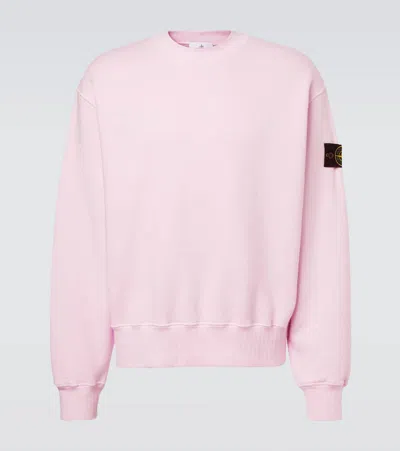 Stone Island Heavy Fleece Crewneck Sweatshirt In Pink