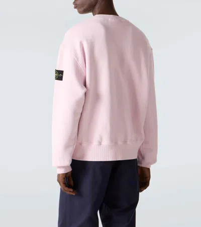 Stone Island Heavy Fleece Crewneck Sweatshirt In Pink