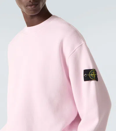Stone Island Heavy Fleece Crewneck Sweatshirt In Pink