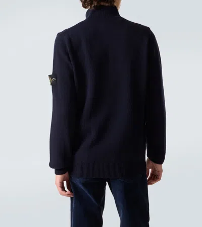 Stone Island Premium Wool Blend Sweater In Blue