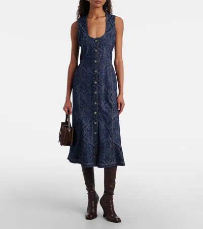 Etro Studded Leather Knee-high Boots In Brown