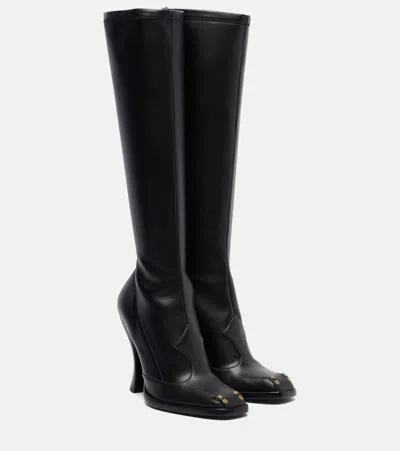 Etro Studded Leather Knee-high Boots In Black