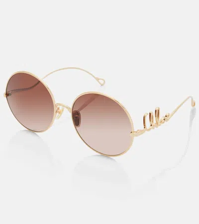 Chloé Iconic Round Sunglasses In Gold