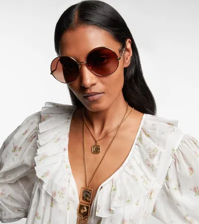 Chloé Iconic Round Sunglasses In Gold