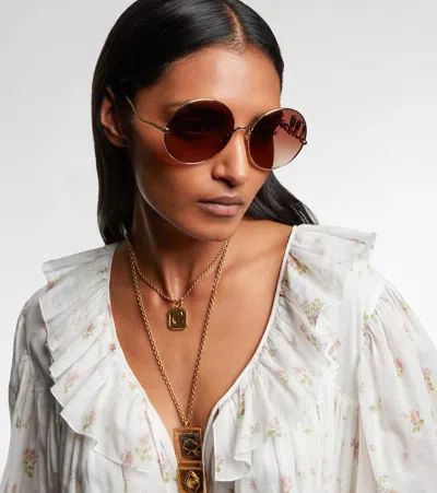Chloé Iconic Round Sunglasses In Gold