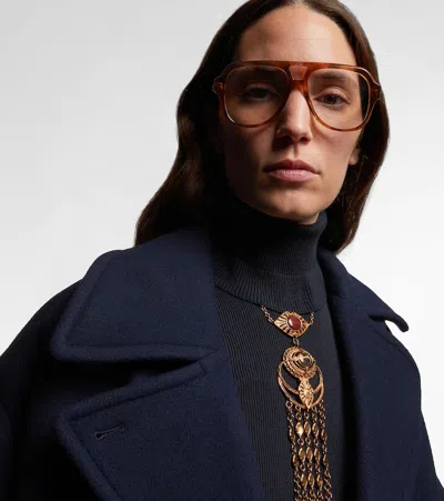 Chloé Optical Native Oversized Aviator Glasses In Brown