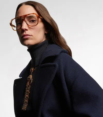 Chloé Optical Native Oversized Aviator Glasses In Brown