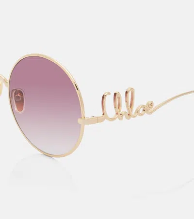 Chloé Iconic Round Sunglasses In Gold