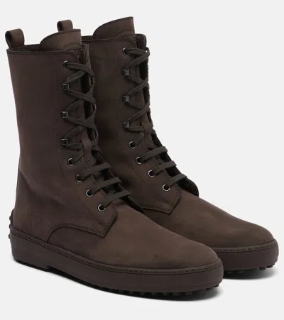Tod's Ankle Boots High-top Silhouette In Brown