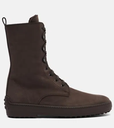 Tod's Ankle Boots High-top Silhouette In Brown