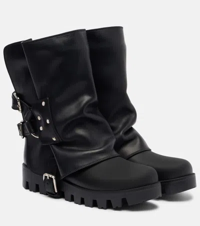 Dolce & Gabbana Dolce&gabbana Women Ankle Boot In Rubber And Leather In Black