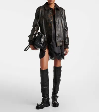 Dolce & Gabbana Saint Laurent Havana Havana Transparent Acetate Glasses In Black