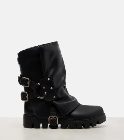 Dolce & Gabbana Dolce&gabbana Women Ankle Boot In Rubber And Leather In Black