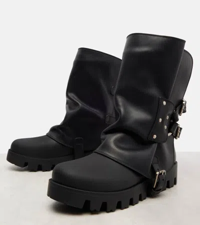 Dolce & Gabbana Dolce&gabbana Women Ankle Boot In Rubber And Leather In Black