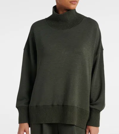 Varley Barker Jersey Turtleneck Sweater In Green