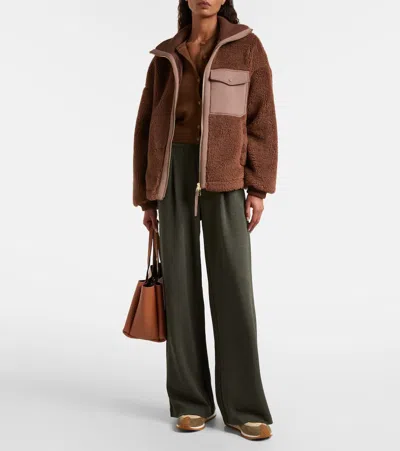 Varley Womens Lowell Sherpa Fleece Jacket Carafe In Brown