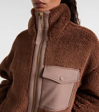 Varley Womens Lowell Sherpa Fleece Jacket Carafe In Brown