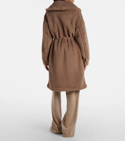 Varley Logan Longline Sherpa Fleece Coat Jacket In Brown