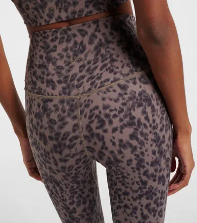 Varley Freesoft Cheetah-print High-rise Leggings In Black