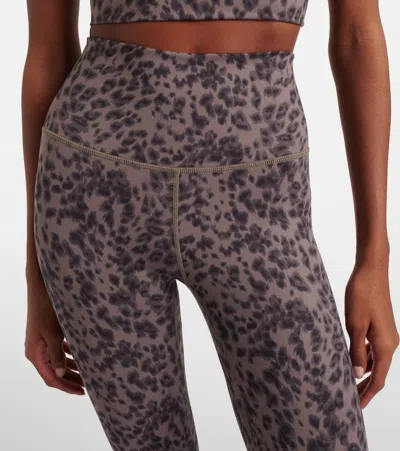 Varley Freesoft Cheetah-print High-rise Leggings In Black