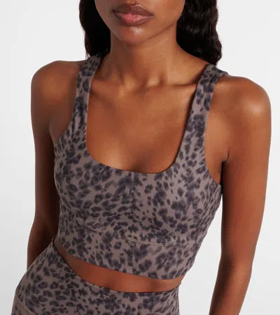 Varley Freesoft Cori Cheetah-print Sports Bra In Black