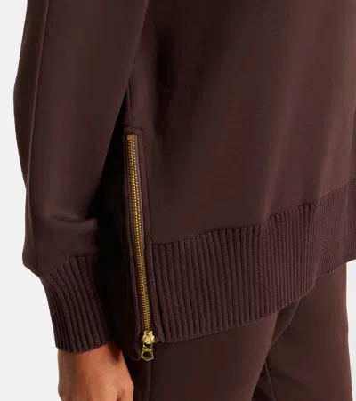 Varley Barker High-neck Stretch-jersey Sweatshirt In Burgundy