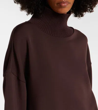 Varley Barker High-neck Stretch-jersey Sweatshirt In Burgundy