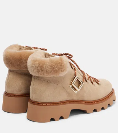 Roger Vivier Viv' Rangers Suede Lace-up Boots In Multi