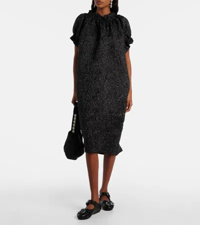Simone Rocha Gathered Midi Dress In Black