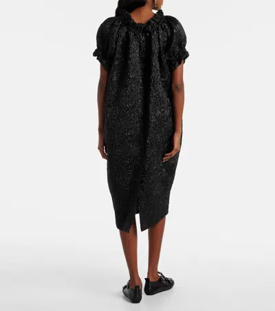 Simone Rocha Gathered Midi Dress In Black