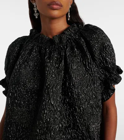 Simone Rocha Gathered Midi Dress In Black