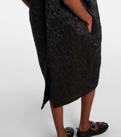 Simone Rocha Gathered Midi Dress In Black