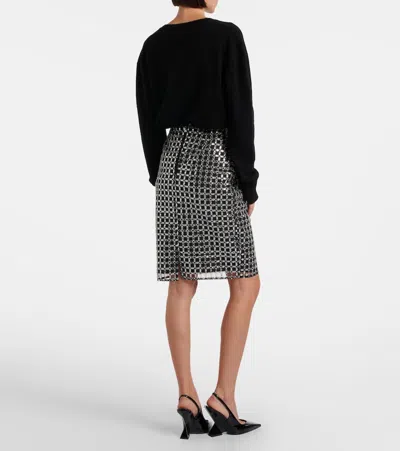 Rotate Birger Christensen Beaded-embellishment Midi Skirt In Black