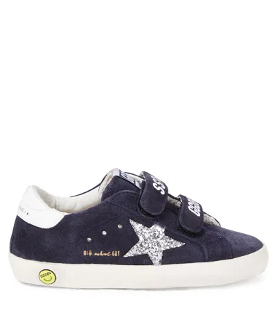 Golden Goose Old School Sequined Suede Sneakers In Blue
