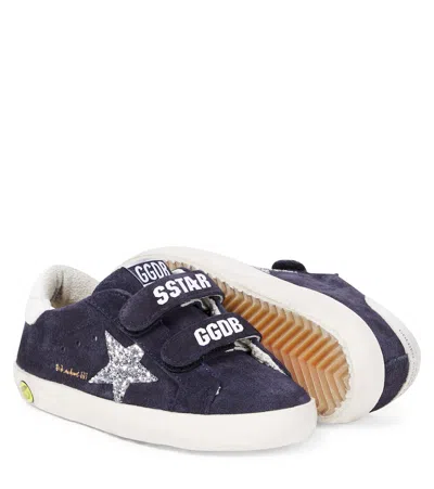 Golden Goose Old School Sequined Suede Sneakers In Blue