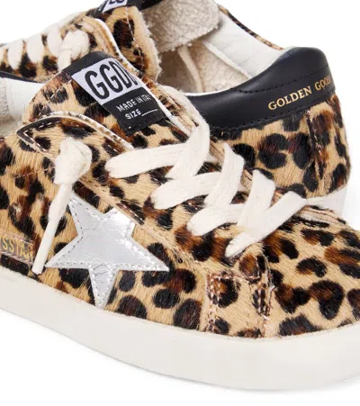 Golden Goose Super Star Leopard-print Calf Hair Sneakers In Multi