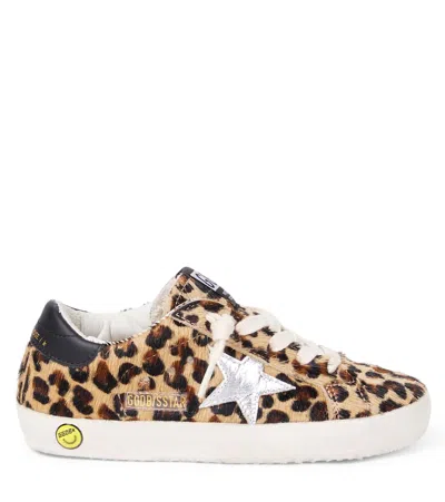 Golden Goose Super Star Leopard-print Calf Hair Sneakers In Multi