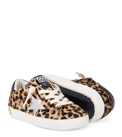 Golden Goose Super Star Leopard-print Calf Hair Sneakers In Multi