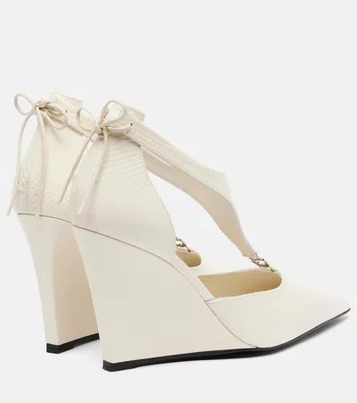 Coperni 70 Leather Wedges In White