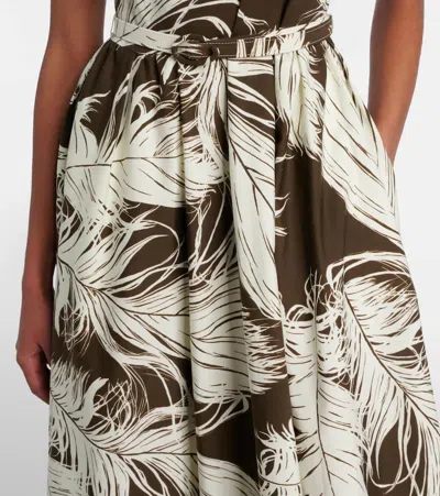 Oscar De La Renta Printed Cotton-blend Poplin Midi Dress In Multi