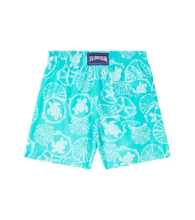 Vilebrequin Oursins Printed Swim Trunks In Blue