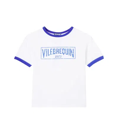 Vilebrequin Logo Cotton Jersey T-shirt In Blue