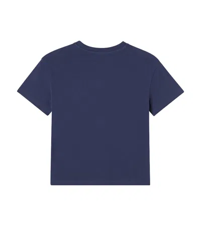 Vilebrequin Embroidered Cotton Jersey T-shirt In Blue