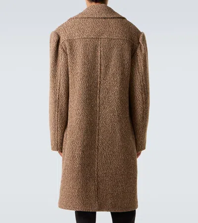 Dries Van Noten Double-breasted Wool-blend Coat In Brown