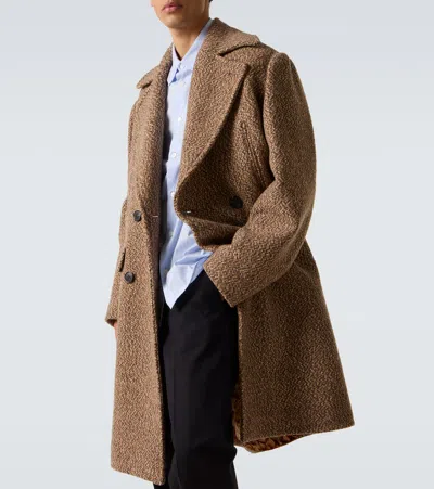 Dries Van Noten Double-breasted Wool-blend Coat In Brown