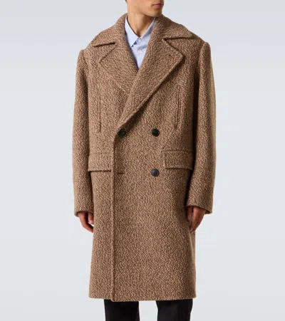 Dries Van Noten Double-breasted Wool-blend Coat In Brown