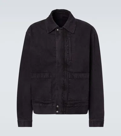 Dries Van Noten Denim Bomber Jacket In Purple
