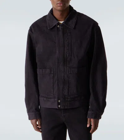 Dries Van Noten Denim Bomber Jacket In Purple