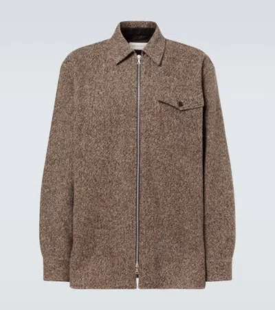Dries Van Noten Wool And Cotton-blend Tweed Overshirt In Gray