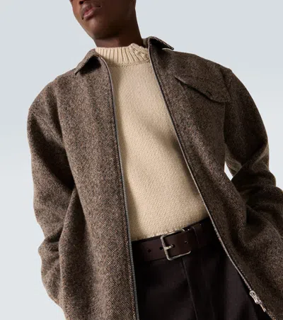 Dries Van Noten Wool And Cotton-blend Tweed Overshirt In Gray